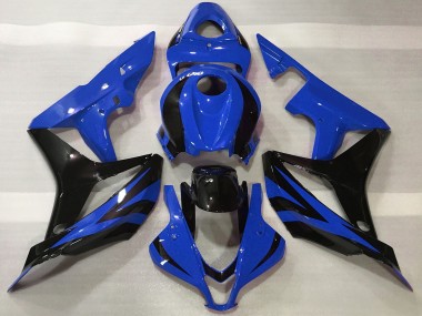 Meilleurs Carénages Moto Honda CBR600RR 2007-2008 - Bleu Noir Brillant OEM Style