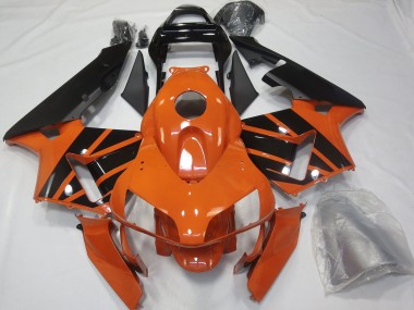 Meilleurs Carénages Moto Honda CBR600RR 2003-2004 - Orange Noir Brillant OEM Style