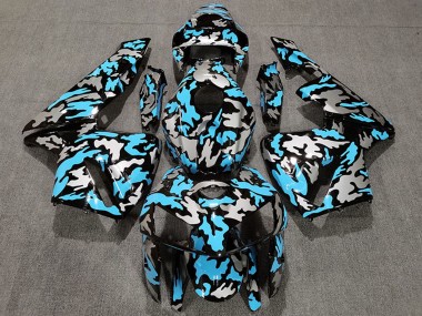 Meilleurs Carénages Moto Honda CBR600RR 2005-2006 - Camouflage Bleu Clair