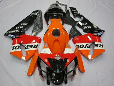 Meilleurs Carénage Moto Honda CBR600RR 2005-2006 - Orange Blanc Rouge Noir Brillant Repsol