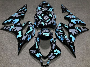 Meilleurs Carénages Moto Honda CBR600RR 2007-2008 - Bleu Gris Camouflage