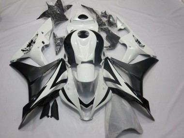 Meilleurs Carénages Moto Honda CBR600RR 2007-2008 - Blanc Noir Mat OEM Style