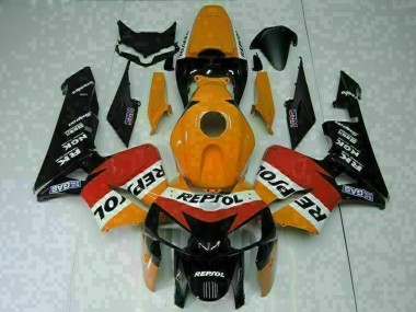 Meilleurs Carénages Moto Honda CBR600RR 2005-2006 - Orange Blanc Rouge Noir Repsol