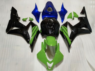 Meilleurs Carénages Moto Honda CBR600RR 2007-2008 - Bleu Vert Noir Brillant