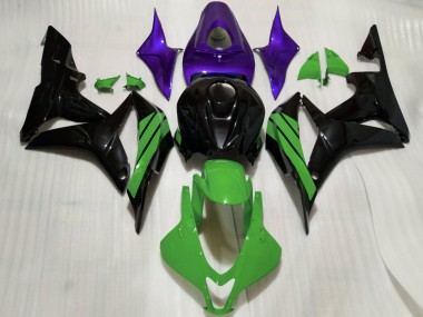 Meilleurs Carénages Moto Honda CBR600RR 2007-2008 - Violet Vert Noir Brillant