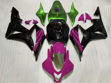 Meilleurs Carénages Moto Honda CBR600RR 2007-2008 - Vert Rose Noir Brillant