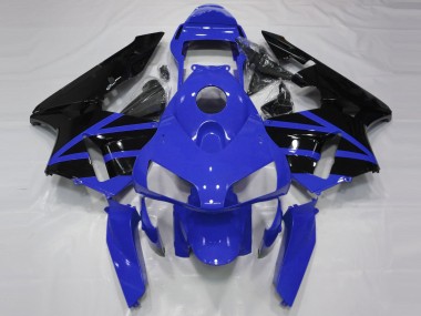 Meilleurs Carénages Moto Honda CBR600RR 2003-2004 - Bleu Noir Brillant Bande