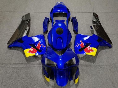 Meilleurs Carénages Moto Honda CBR600RR 2003-2004 - Bleu Jaune Noir Brillant Red Bull