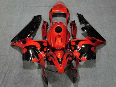 Meilleurs Carénage Moto Honda CBR600RR 2003-2004 - Rouge Noir Brillant