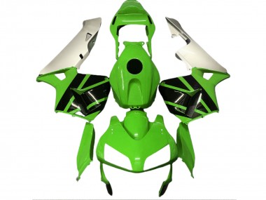 Meilleurs Carénages Moto Honda CBR600RR 2003-2004 - Argent Vert Noir Brillant