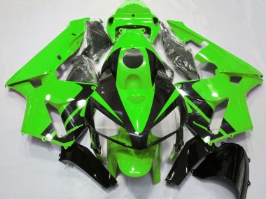 Meilleurs Carénages Moto Honda CBR600RR 2005-2006 - Vert Noir Brillant Design