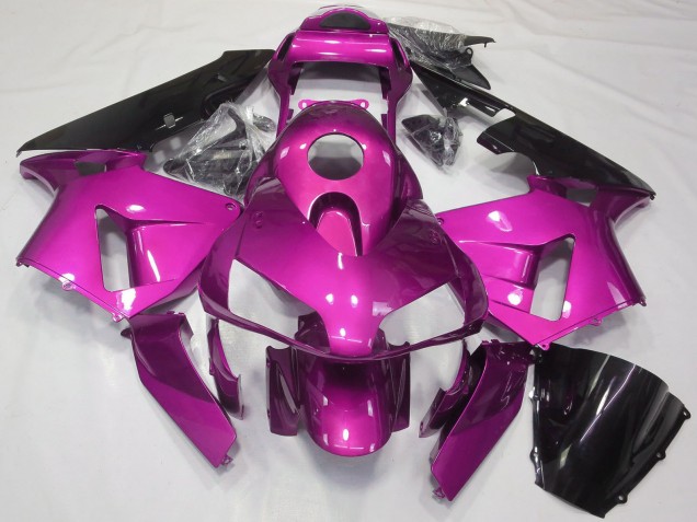 Carénages Moto Honda CBR600RR 2003-2004 - Rose Vif Noir Brillant