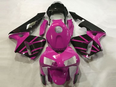 Meilleurs Carénages Moto Honda CBR600RR 2003-2004 - Rose Vif Noir Brillant OEM Style