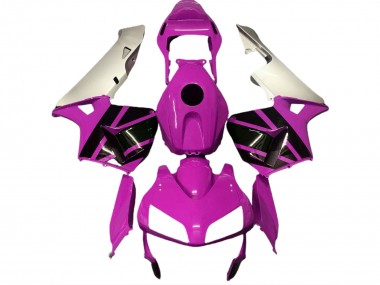 Meilleurs Carénages Moto Honda CBR600RR 2003-2004 - Argent Rose Vif Noir Brillant