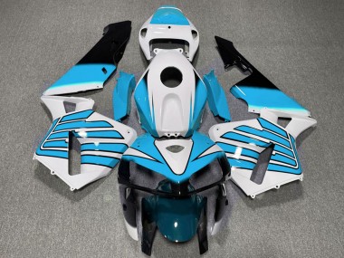 Meilleurs Carénages Moto Honda CBR600RR 2005-2006 - Blanc Bleu Clair Ailes
