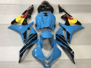 Meilleurs Carénages Moto Honda CBR600RR 2007-2008 - Bleu Clair Jaune Noir Brillant Red Bull