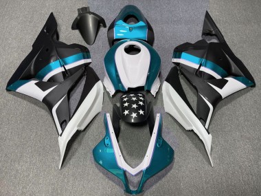 Meilleurs Carénages Moto Honda CBR600RR 2009-2012 - Blanc Bleu Noir Mat Étoile