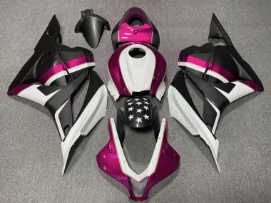 Meilleurs Carénages Moto Honda CBR600RR 2009-2012 - Blanc Rose Noir Mat Étoile