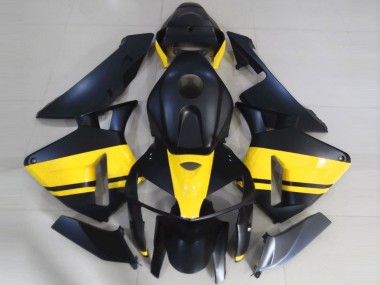 Meilleurs Carénages Moto Honda CBR600RR 2005-2006 - Noir Mat Jaune Brillant