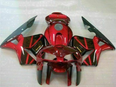 Meilleurs Kits Carénage Moto ABS Honda CBR600RR 2005-2006 - Rouge Noir