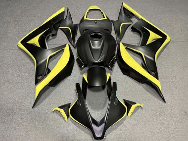 Meilleurs Carénages Moto Honda CBR600RR 2007-2008 - Jaune Noir Mat