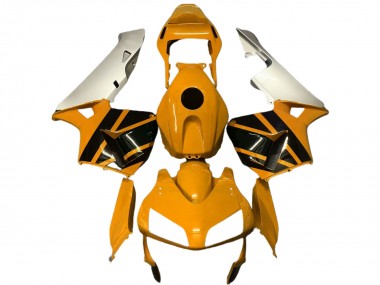 Meilleurs Carénages Moto Honda CBR600RR 2003-2004 - Argent Mustard Jaune Noir Brillant