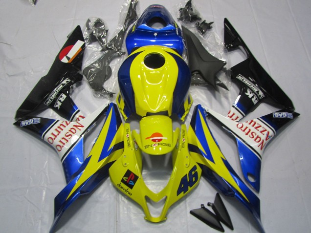 Carénages Moto Honda CBR600RR 2007-2008 - Jaune Bleu Blanc Noir Brillant Nastro Azzurro
