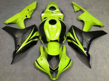 Meilleurs Carénages Moto Honda CBR600RR 2007-2008 - Jaune Néon Noir Mat OEM Style