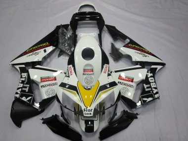 Meilleurs Carénages Moto Honda CBR600RR 2003-2004 - Blanc Jaune Noir Brillant Playboy Style