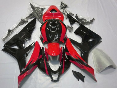 Meilleurs Carénages Moto Honda CBR600RR 2007-2008 - Rouge Noir Brillant OEM Style