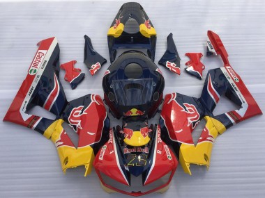 Meilleurs Carénages Moto Honda CBR600RR 2013-2023 - Bleu Foncé Jaune Red Bull