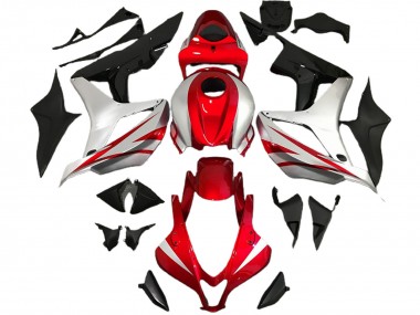 Meilleurs Carénages Moto Honda CBR600RR 2007-2008 - Argent Rouge Noir Brillant OEM Style