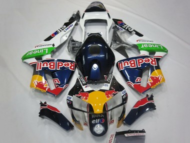 Meilleurs Carénages Moto Honda CBR600RR 2003-2004 - Blanc Bleu Jaune Vert Red Bull Design
