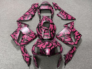 Meilleurs Carénages Moto Honda CBR600RR 2003-2004 - Rouge Noir Camouflage