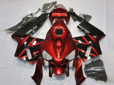 Meilleurs Carénages Moto Honda CBR600RR 2005-2006 - Rouge Noir Brillant Design