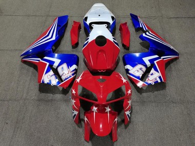 Meilleurs Carénages Moto Honda CBR600RR 2005-2006 - Blanc Rouge Bleu 69