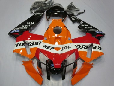 Meilleurs Carénages Moto Honda CBR600RR 2005-2006 - Orange Blanc Rouge Noir Brillant Repsol
