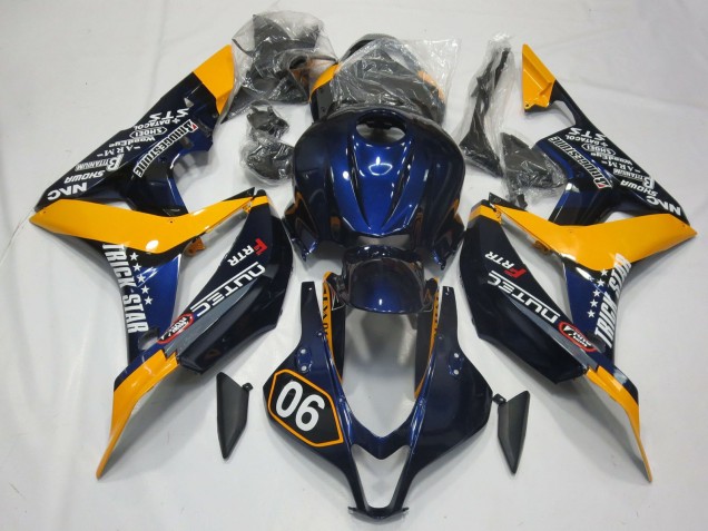 Carénages Moto Honda CBR600RR 2007-2008 - Orange Bleu Noir Brillant