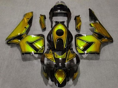Meilleurs Carénages Moto Honda CBR600RR 2003-2004 - Or Noir Brillant