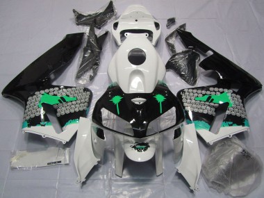 Meilleurs Carénages Moto Honda CBR600RR 2005-2006 - Turquoise Splatter on Noir Brillant