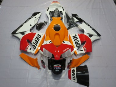 Meilleurs Carénages Moto Honda CBR600RR 2003-2004 - Orange Blanc Rouge Noir Brillant Repsol
