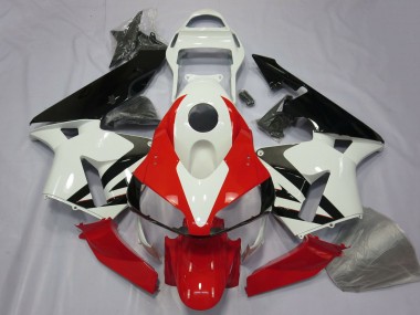 Meilleurs Carénage Moto Honda CBR600RR 2003-2004 - Blanc Rouge Noir Brillant