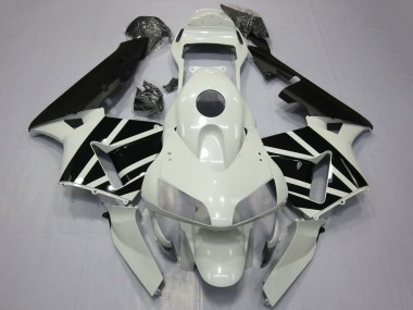 Meilleurs Carénages Moto Honda CBR600RR 2003-2004 - Blanc Noir Brillant OEM Style