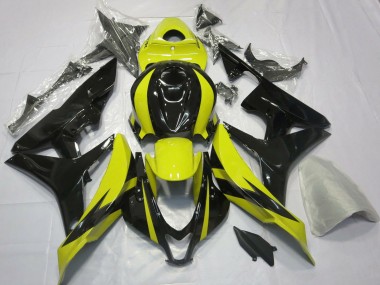 Meilleurs Carénages Moto Honda CBR600RR 2007-2008 - Jaune Noir Brillant OEM Style