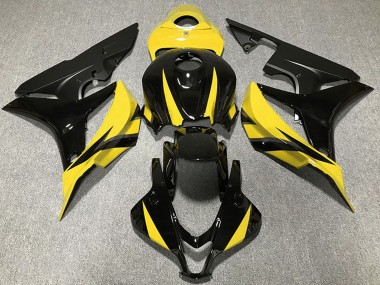 Meilleurs Carénages Moto Honda CBR600RR 2007-2008 - Jaune Noir Brillant Noir Mat