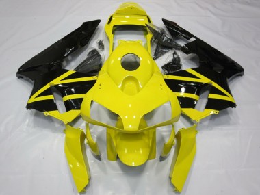 Meilleurs Carénages Moto Honda CBR600RR 2003-2004 - Jaune Noir Brillant OEM Style