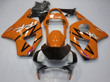 Meilleurs Carénages Moto Honda CBR954RR 2002-2003 - Orange Foncé Noir Brillant