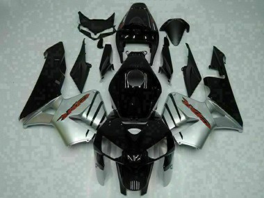 Meilleurs Carénages Moto Honda CBR600RR 2005-2006 - Noir Brillant Argent