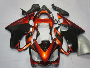 Meilleurs Carénages Moto Honda CBR600 F4i 2001-2003 - Orange Noir Brillant