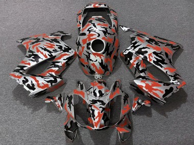 Meilleurs Carénages Moto Honda VFR 800 2002-2013 - Rouge Camouflage